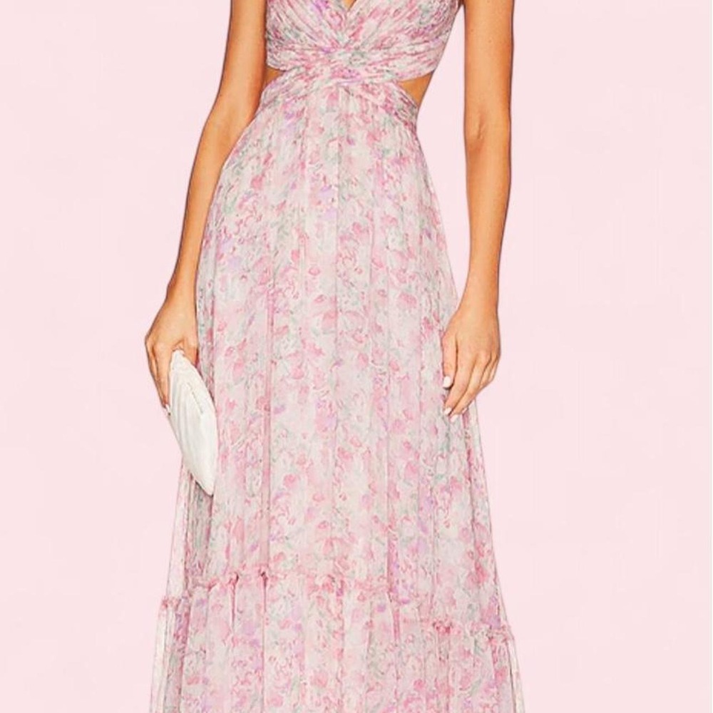 ASTR The Label Noya Floral Cutout Maxi Dress — Size L
